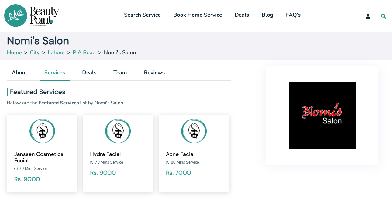 beauty point laravel vue nuxt