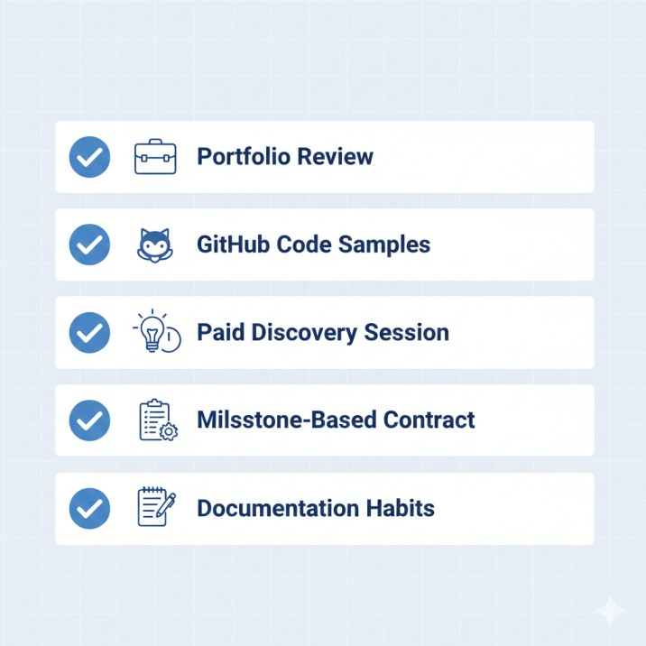 Checklist for hiring a freelance full-stack developer for a complex software integration project — 5 key evaluation criteria