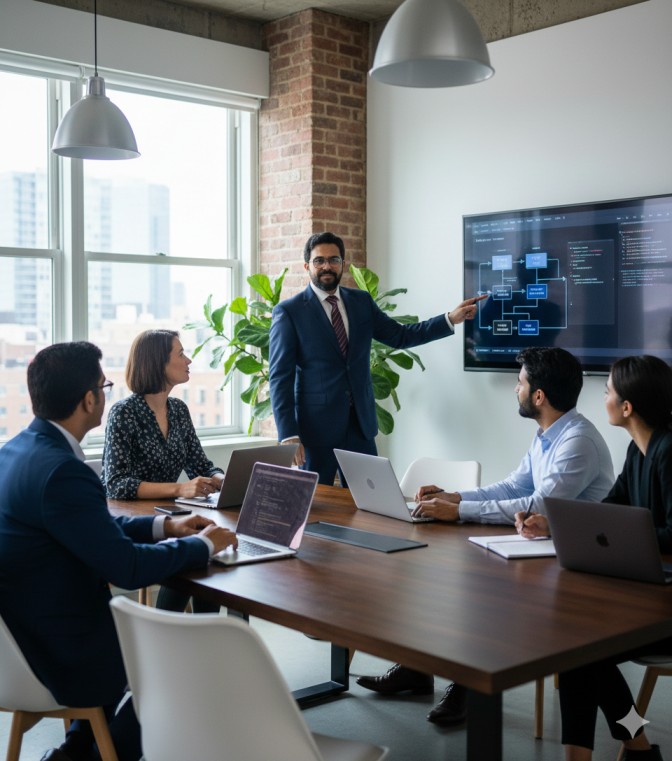 Usman Nadeem, freelance full-stack developer from Lahore, answering client questions about web development and software integration services