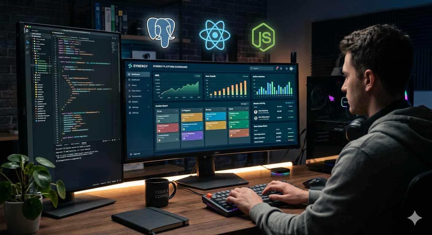PERN stack developer case study — full-stack SaaS dashboard built with PostgreSQL, Express, React, and Node.js for a B2B client