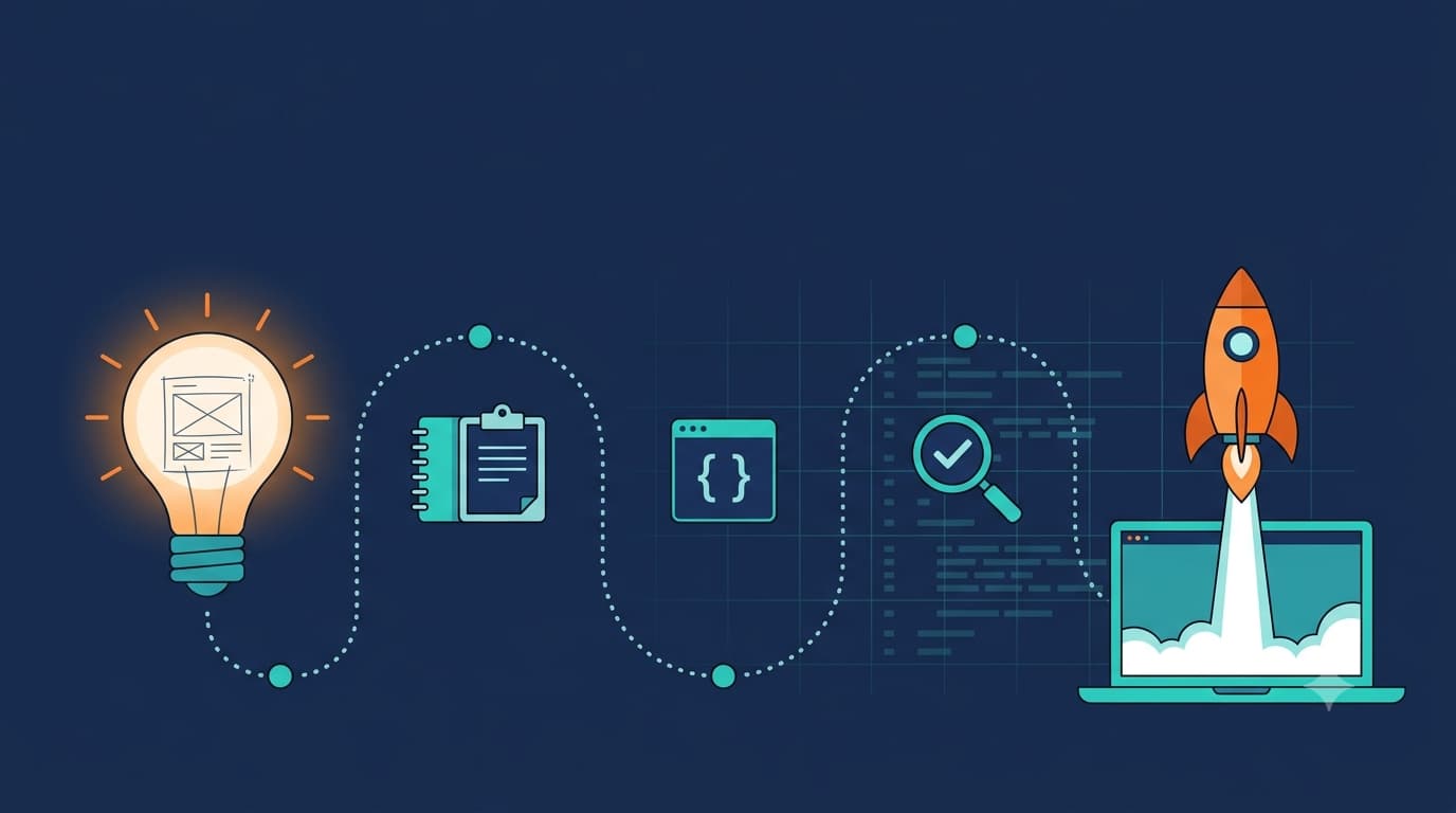 Individual software engineer freelance development process from idea to launch